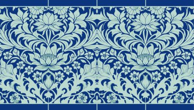 Klasik soyut çiçek süsleriyle kusursuz sınır, barok, modernist ve sanat yeni moda.
