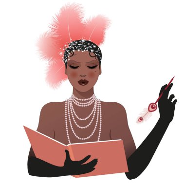 Retro, Beyaz Arkaplanda İzole Edilmiş Genç Bir Kadın Edebiyat İlhamının Vektör İllüstrasyonuna İlham Verdi. Calliope 'nin Sembolik Görüntüsü, Epik Şiir ve Eloquence' ın İlham Perisi.