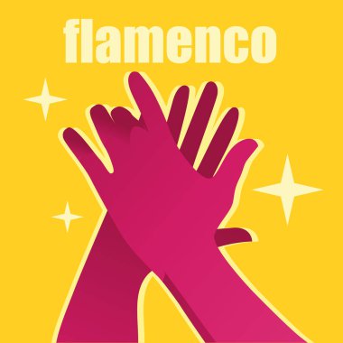 İspanyol flamenko tarzı posterde el çırpıyor