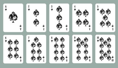 Kral, Kraliçe ve poker destesinin valesi. Kupa, Maça, Sinek ve Elmas, Mücevher lüks kumarhane.