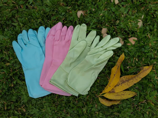 Γάντια Για Τον Καθαρισμό Στον Κήπο — Φωτογραφία Αρχείου