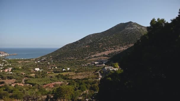 Hermosas Increíbles Cadenas Montañosas Isla Mediterránea Creta Grecia Vista Panorámica — Vídeos de Stock