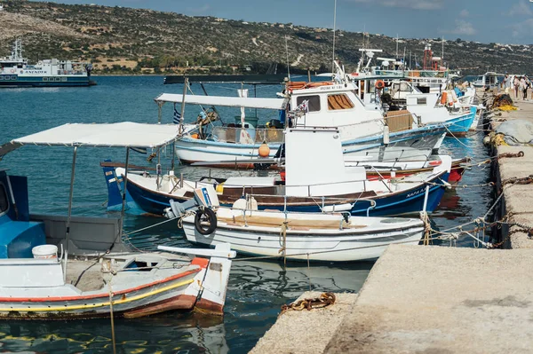 Рыболовные Суда Порту Острова Крит Греция — стоковое фото