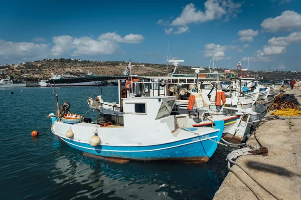 Fischereischiffe Hafen Der Insel Kreta Griechenland — Stockfoto