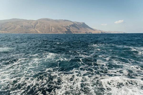Mar Mediterráneo Costa Rocosa Creta Grecia Ubicación Está Cerca Balos — Foto de Stock