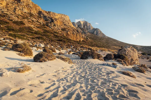Areia Amarela Paisagem Rochosa Mar Mediterrâneo Creta Paisagens Incríveis Grécia — Fotografia de Stock