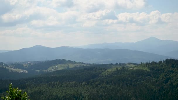 Πράσινα Ουκρανικά Βουνά Καλοκαίρι Όμορφη Θέα Των Μεγαλύτερων Κορυφών Ταξιδιωτικό — Αρχείο Βίντεο