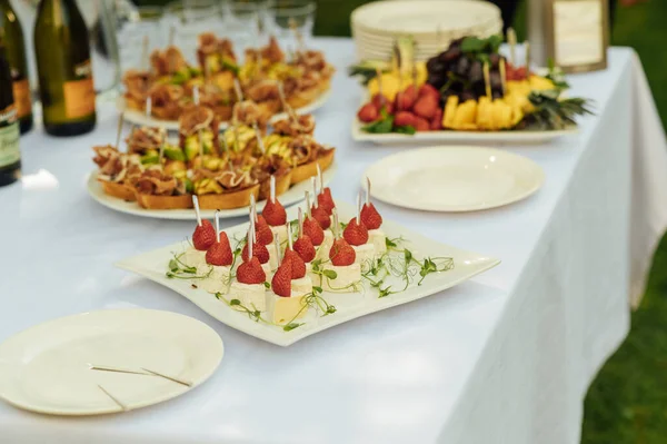 A light appetizer for guests at a wedding buffet. Waiting for a wedding ceremony.