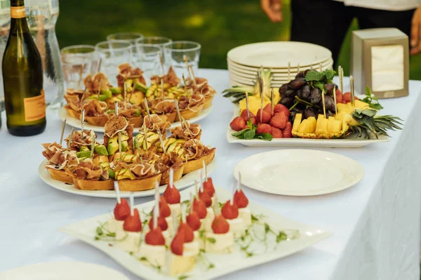 A light appetizer for guests at a wedding buffet. Waiting for a wedding ceremony.