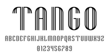 Alfabe yazı tipi harfleri kümesi ve çizgiler vektör illüstrasyonlu modern soyut tasarımı numaralar