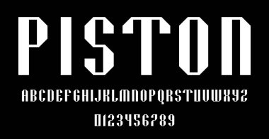 Alfabe yazı tipi harfleri ve numaralar modern soyut tasarım vektörü çizimi