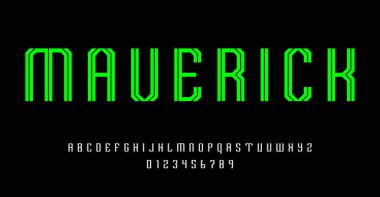 Alfabe yazı tipleri kümesi harfleri ve çizgilerle modern soyut tasarım vektör çizim numaraları