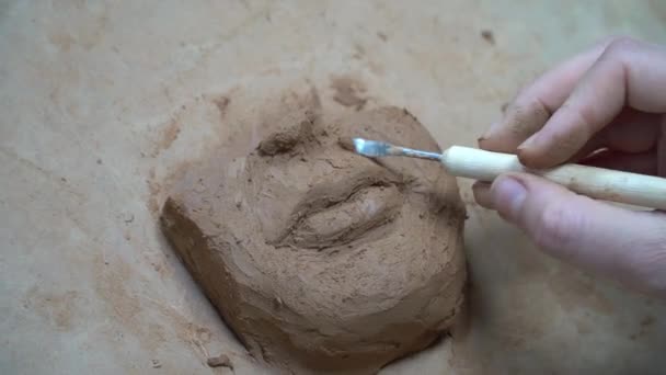 Handcrafted Lip Sculptures School — Stock Video