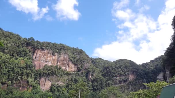 Utsikt Över Harau Valley Med Klippor Täckta Med Gröna Växter — Stockvideo