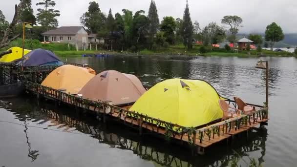 Turistmålen Alahan Panjang Pimpiang Island Campingplats Sjön Diatas Området — Stockvideo