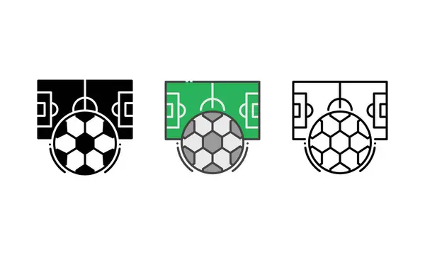 Futbol ikonu, spora olan sevgiyi ve futbol oynama hobisini simgeliyor. Taslak, Kabartma ve Doldurulmuş Çizgi Biçimine sahip vektör simgesi