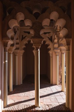 Intersecting multifoil arches in the side annex of Taifa-period palace, Alcasaba, Malaga, Spain