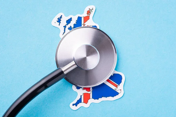 Медичний Огляд Великій Британії Стетоскоп Прапорі Великої Британії — стокове фото