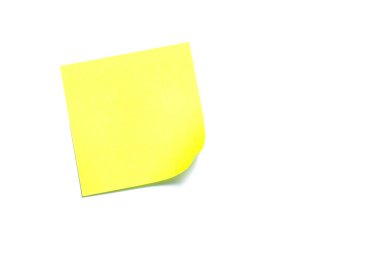 White stick note isolated on the white background