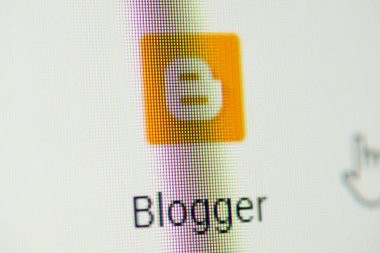 Close-up shot of computer screen with icon Google Blogger. Chernihiv, Ukraine - 15 January 2022