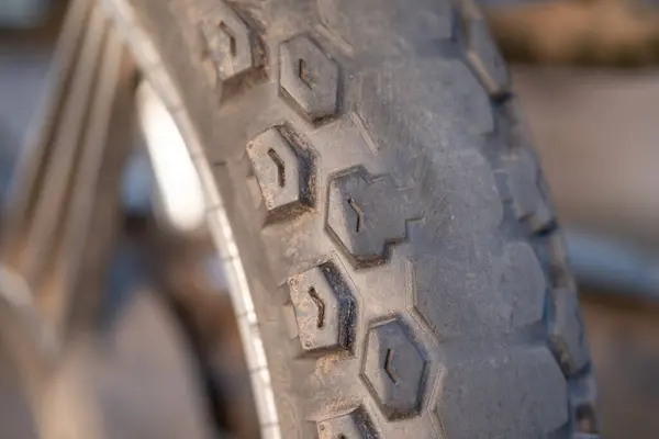 Close Worn Motorcycle Tire Concept Often Used Vehicles Two Wheeled Royalty Free Stock Photos