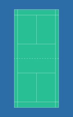 Vektör badminton sahası bilgi, baskı, kitap için iyidir