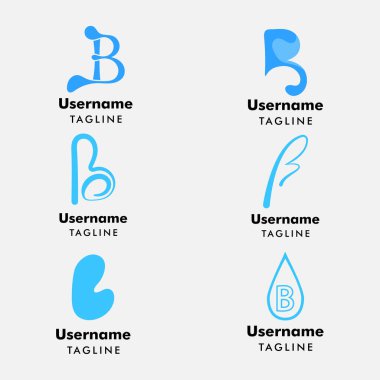 Su kullanan bir logo ve beyaz arka planda mavi harfli b harfi