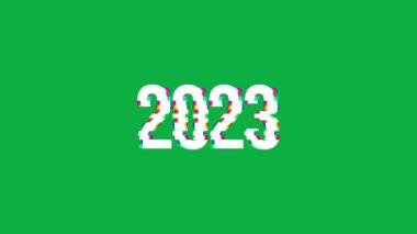 Etkili arıza ve arkaplan yeşil ekranlı 2023-2024 animasyonu