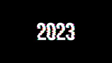 Etkili arıza ve arkaplan siyah ekranı ile 2023-2024 animasyonu