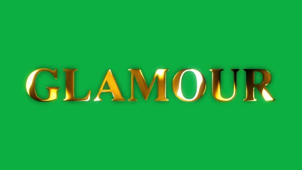 Glamour Text Gold Effect Animation Green Screen — Stock Video