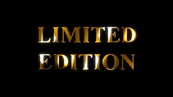 4K限定版テキスト ブラックスクリーン付きゴールドエフェクトアニメーション — ストック動画