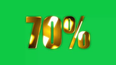 % 4k% 70 metin altın etkisi yeşil ekranlı animasyon