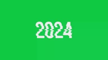 2024 'ten 2025' e kadar efekt hatası ve arkaplan yeşili ekranlı minimalist