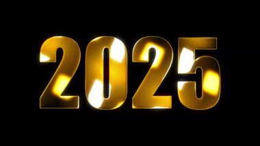 4k 2025 metin altın etkisi siyah ekranlı animasyon