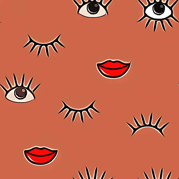seamless pattern with cute cartoon faces. vector illustration