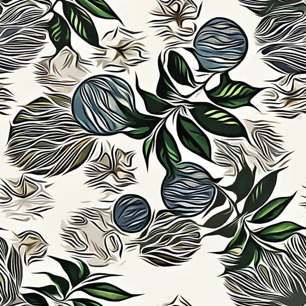 seamless pattern with hand drawn flowers. vector illustration