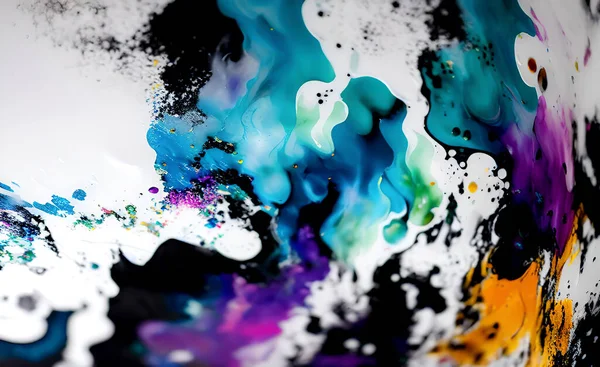 abstract background with colorful paint splashes and oil stains
