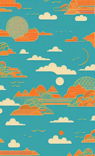 seamless pattern with cartoon clouds. vector illustration