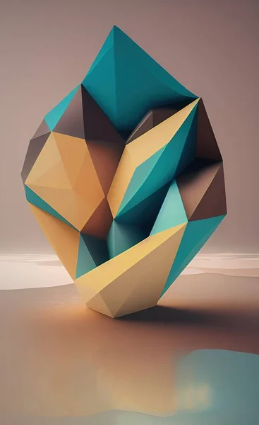 3d illustration of abstract geometric shapes background