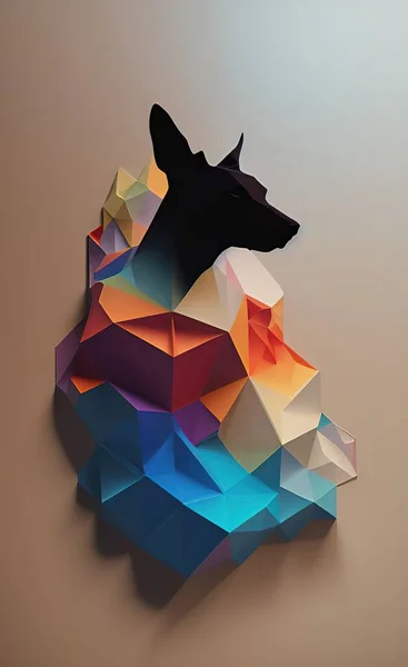 3d illustration of a dog with a cat