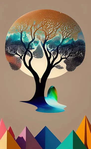abstract background with trees and tree