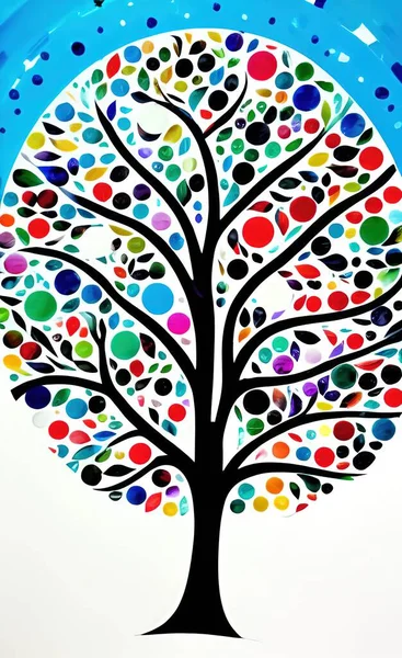 abstract vector tree illustration