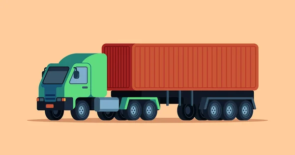 Cute Flat Container Truck Vector — Stock Vector