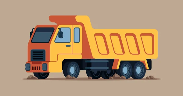 Niedlicher Flat Dump Truck Vector — Stockvektor