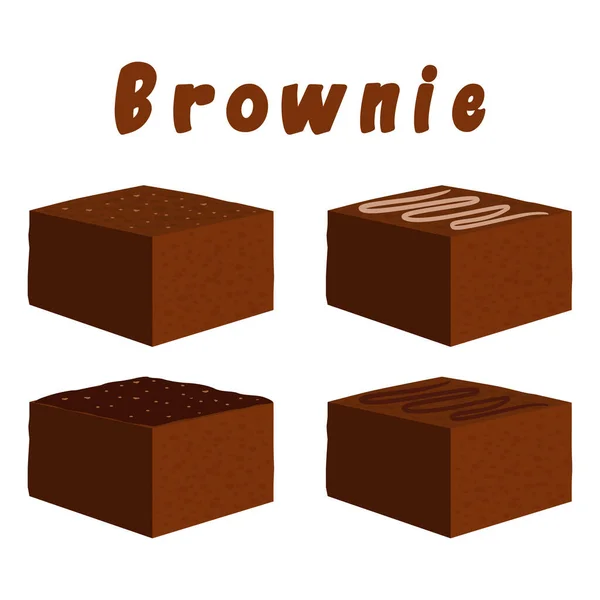 Tatlı brownie tasarım vektörü yassı modern izole çizim