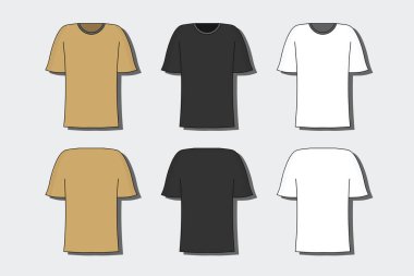 Boş tişört vektör tasarımı düz modern izole illüstrasyon