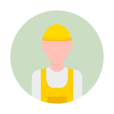Construction worker design vector icon flat modern isolated illustration
