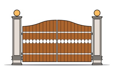 Kapı veya çit tasarımı vektörü düz modern