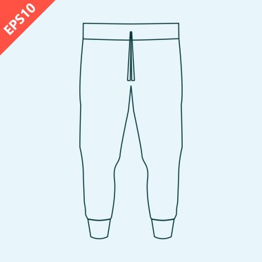Hand drawn sweatpants fashion design vector flat modern isolated illustration