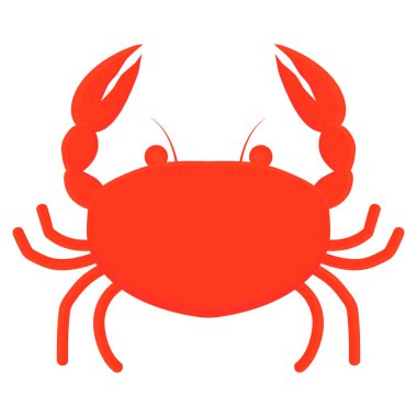 Hand drawn crab vector design flat modern isolated illustration